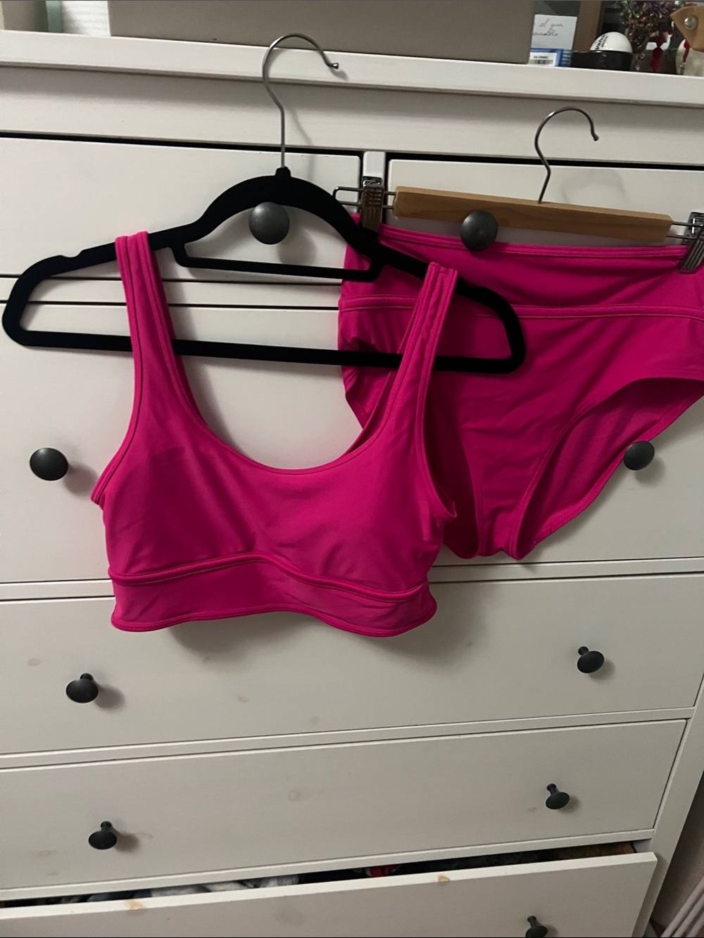Women's Hot Pink Bikini Top & Bottom Set